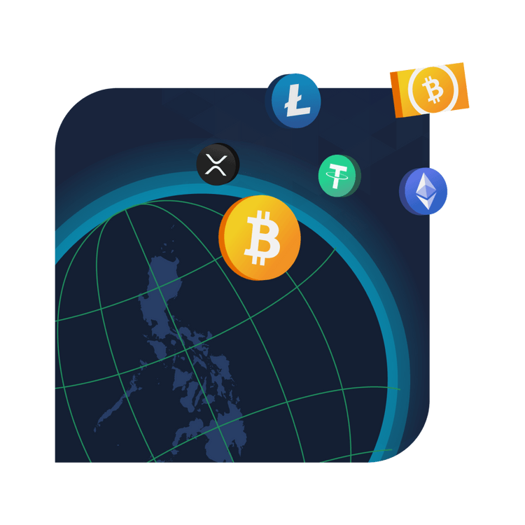 Global crypto illustration